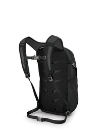 Osprey Daylite daypack back panel and harness view in Black