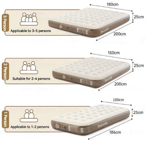 Matelas gonflable surélevé en PVC à pompe intégrée Naturehike (taille double)