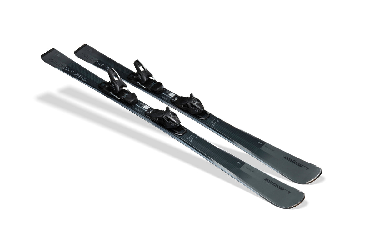 Elan Wildcat 75 Black Skis + EL 9.0 GW Bindings - Women's - three-quarter view