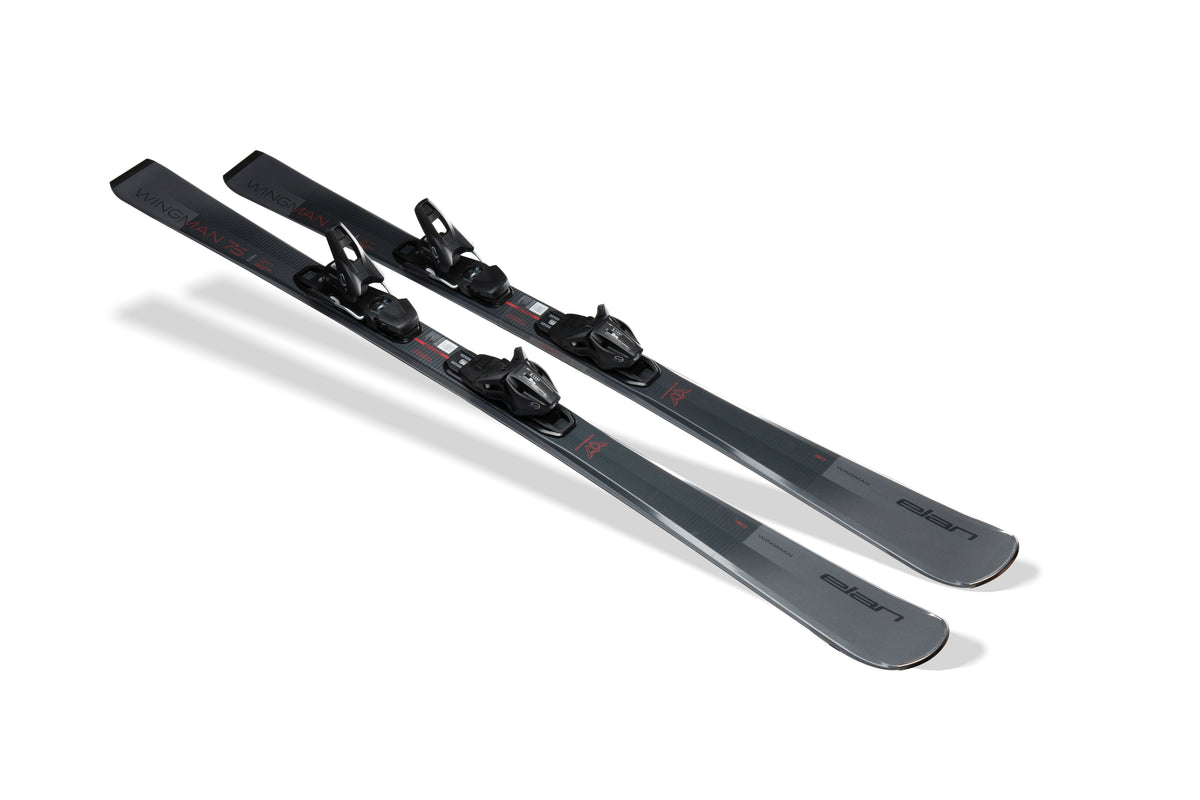 Elan Wingman 75 Black Skis + EL 9.0 GW Bindings - Men's - three-quarter view