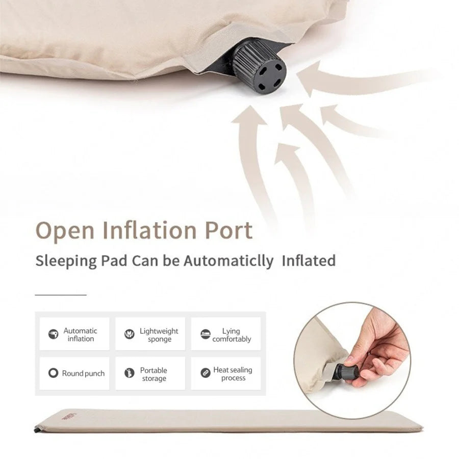Naturehike Square Self Inflatable Sleeping Pad - 3 cm Double Beige