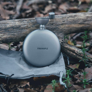 Fire Maple Ash Titanium Hip Flask