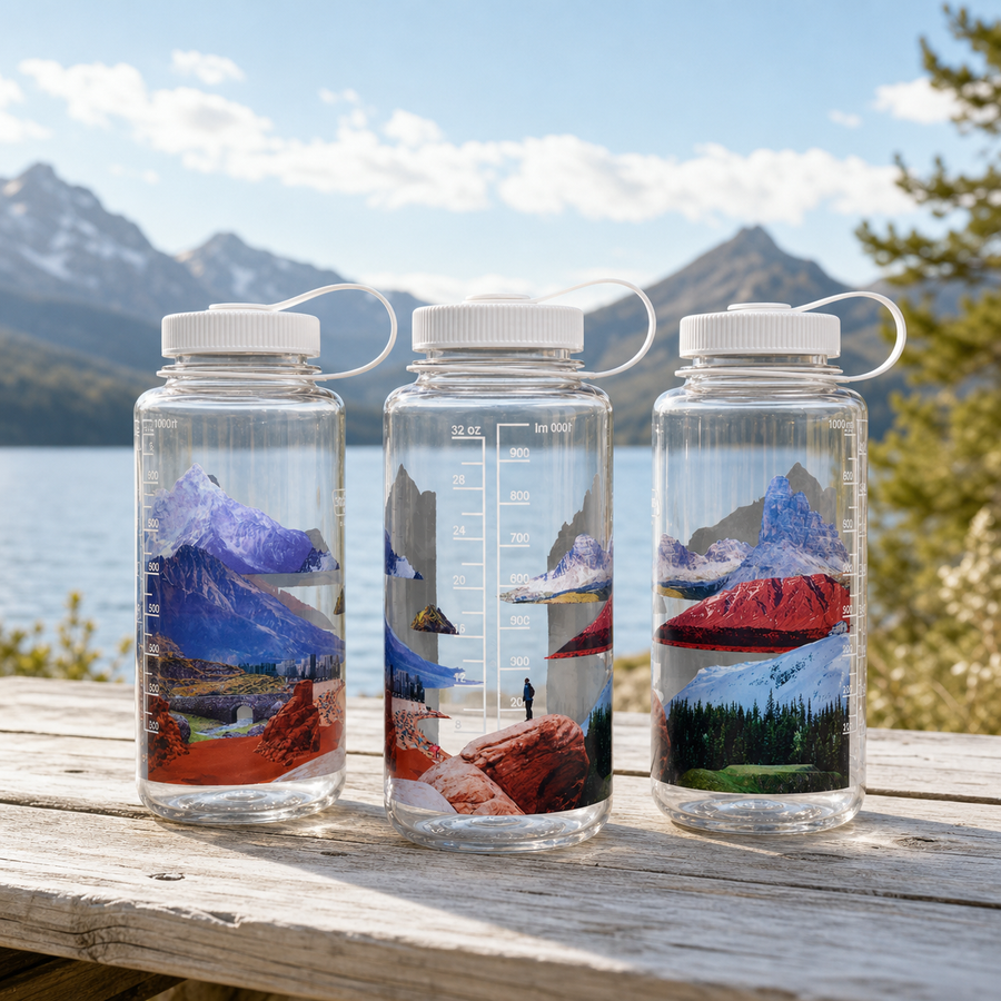 Nalgene 32oz Wide Mouth Sustain Bottle - Mixed Landscapes