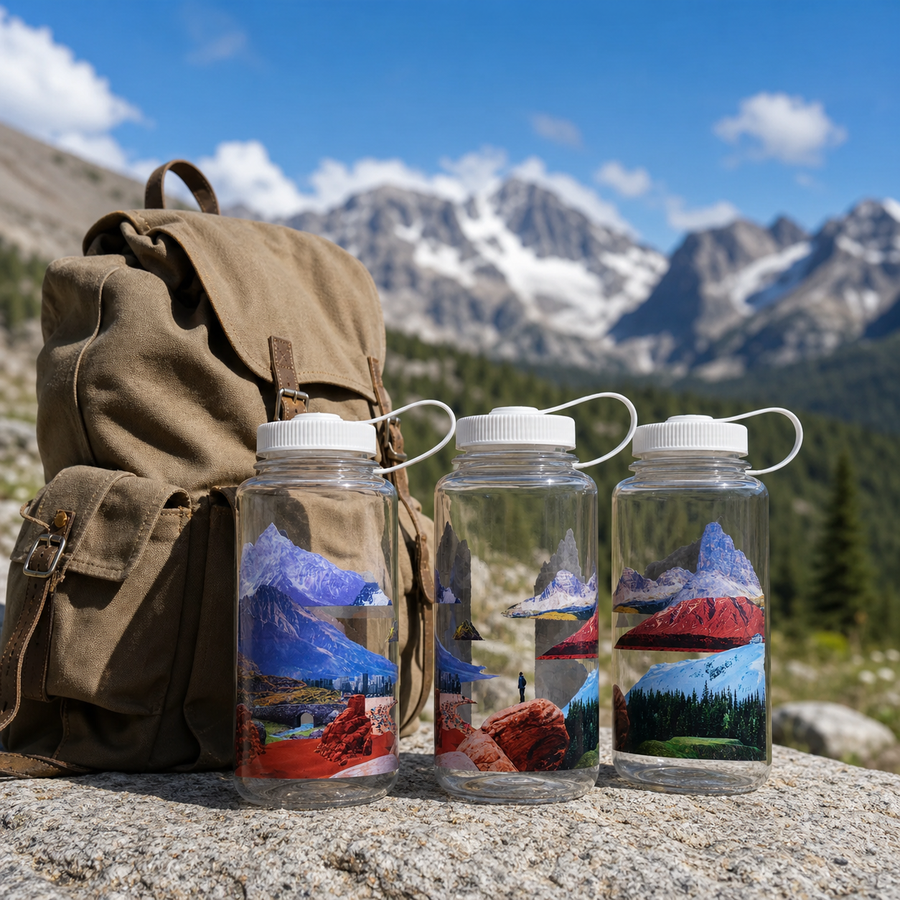 Nalgene 32oz Wide Mouth Sustain Bottle - Mixed Landscapes