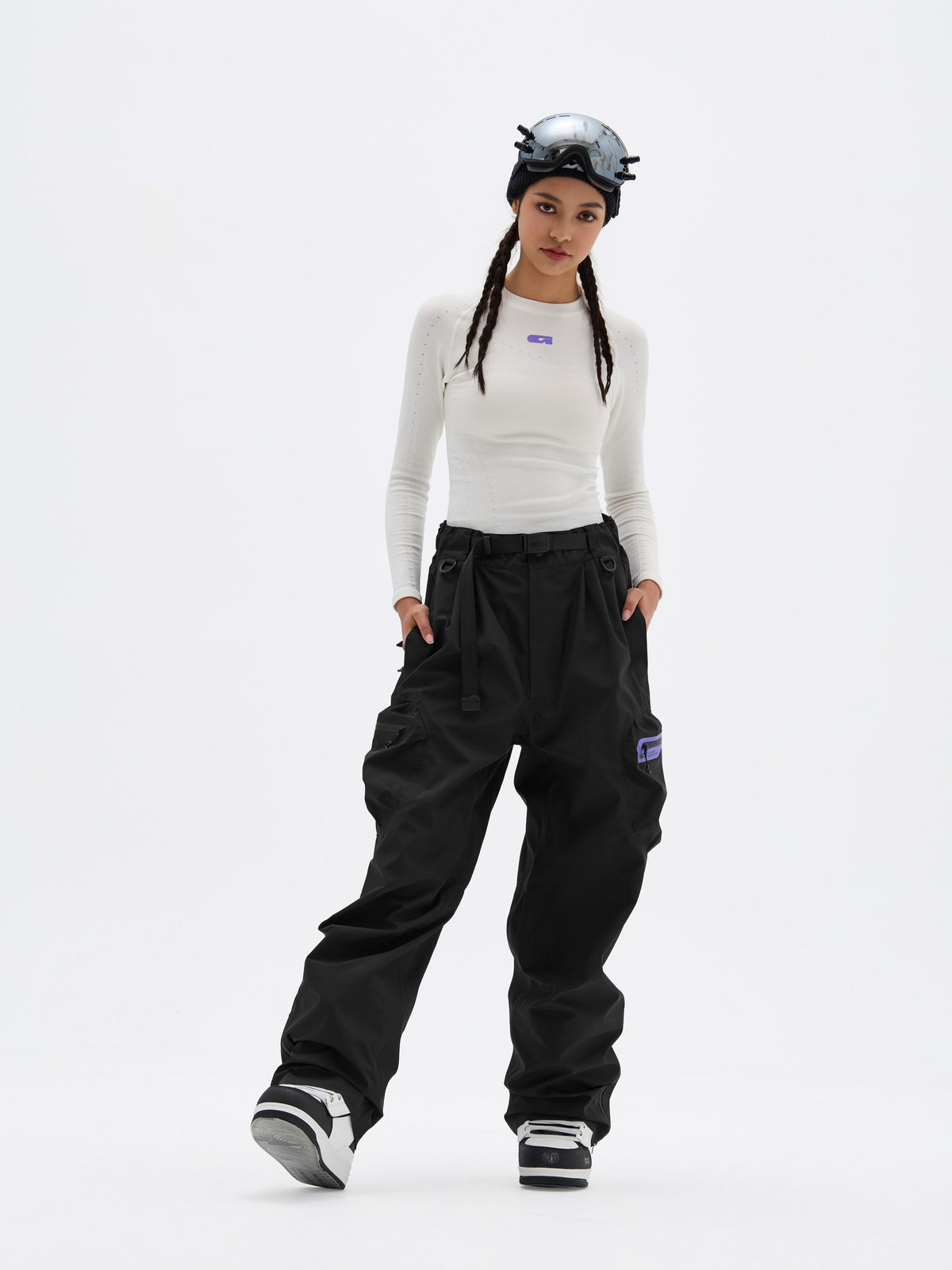 Gainax NT4 3L Snow Pants — Ink Black, on model
