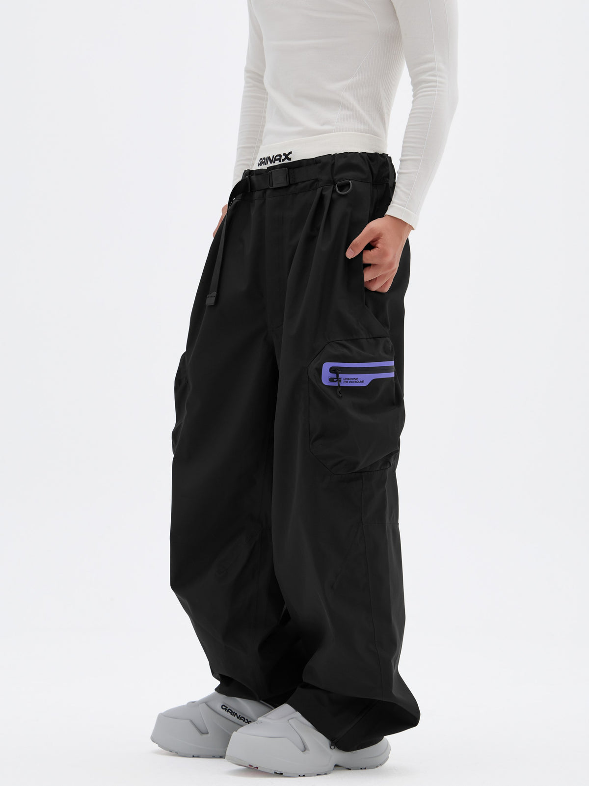 Gainax NT4 3L Snow Pants — Ink Black, on model