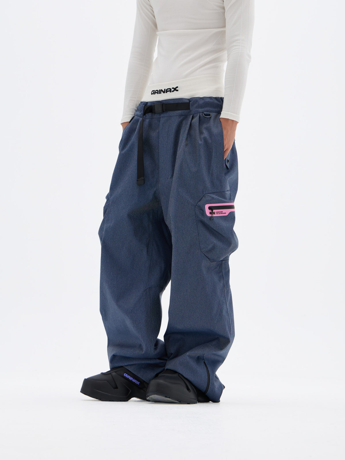 Gainax NT4 SC 3L Snow Pants — Denim Blue, on model