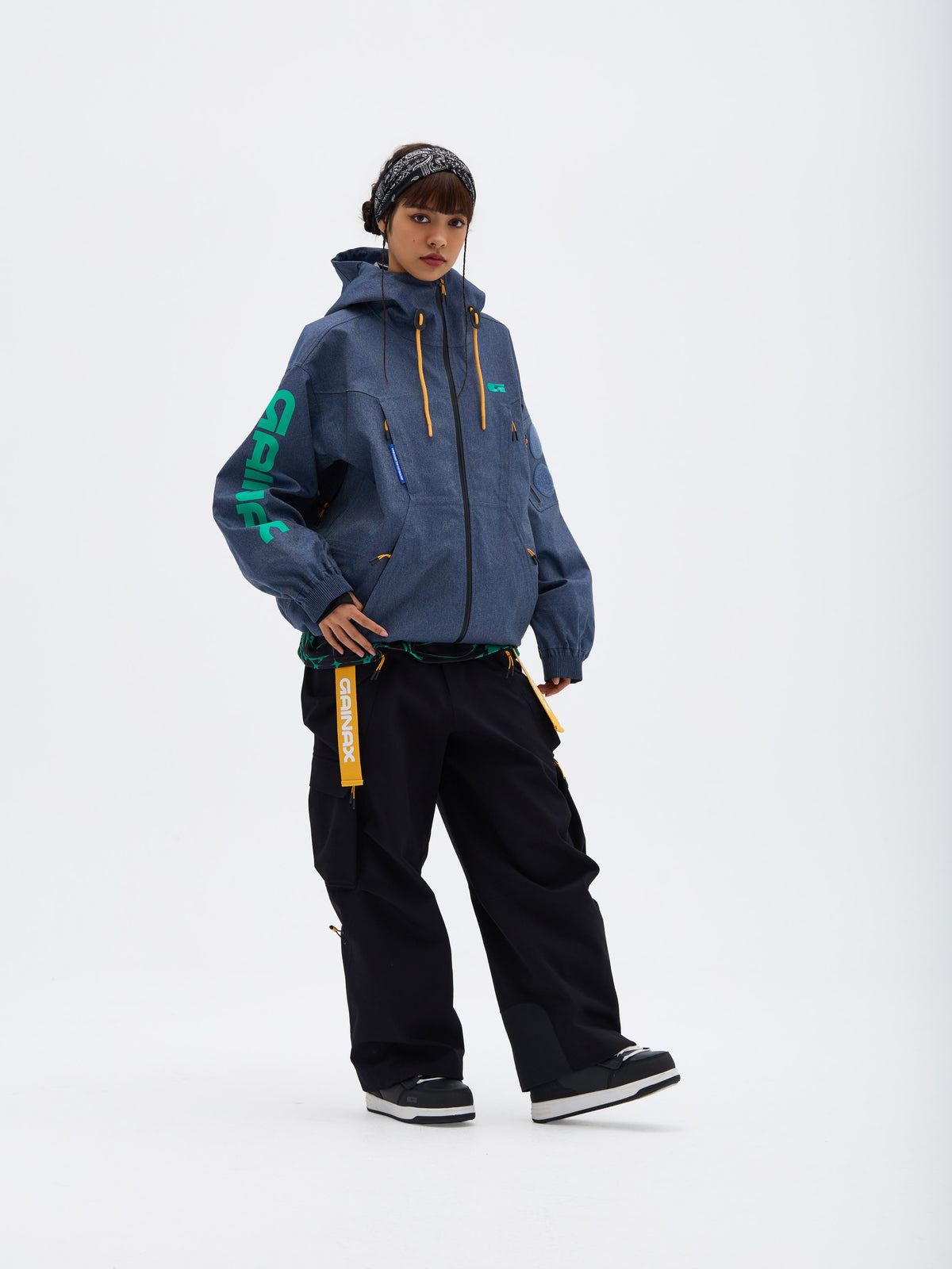 Gainax X5 3L Snow Jacket — Denim Blue, on model