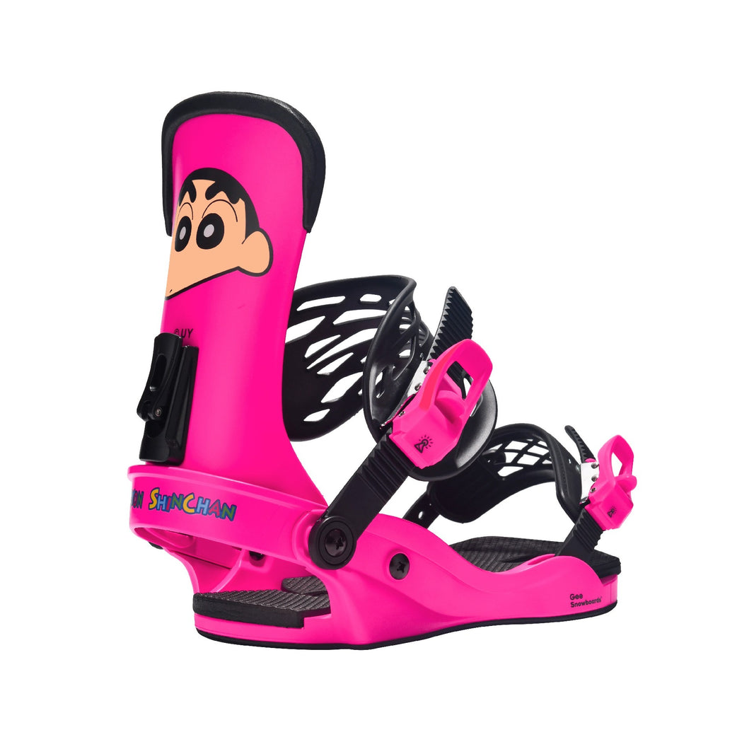 Gee Snowboards × Crayon Shin-chan Snowboard Binding - three-quarter view
