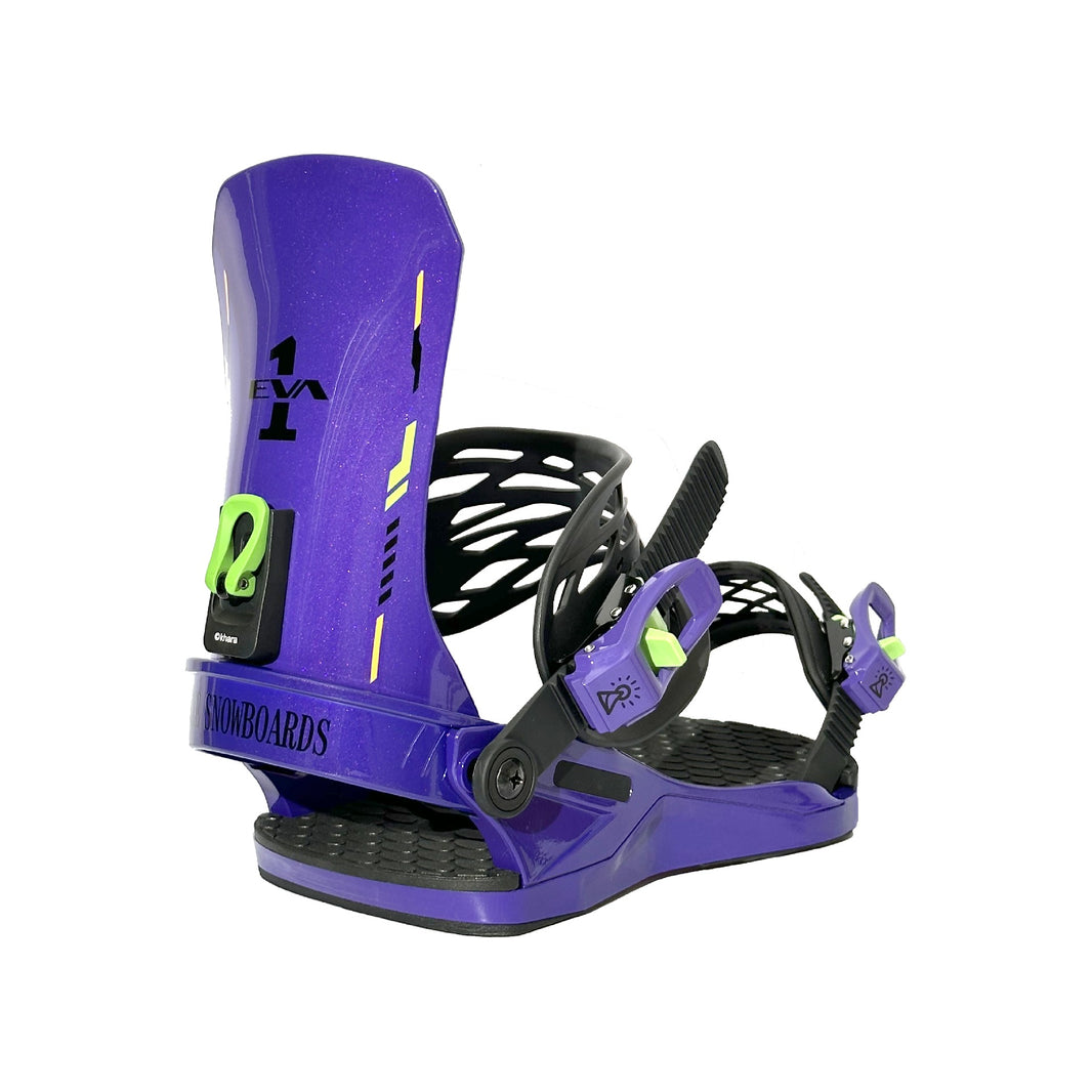 Gee Snowboards × Evangelion Unit-01 Snowboard Binding - three-quarter view