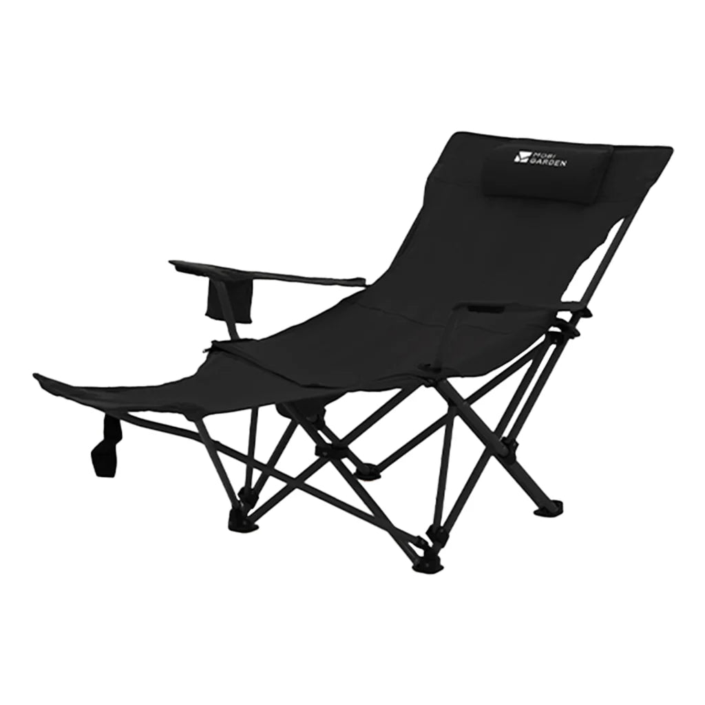 Chaise de camping inclinable de jardin Mobi - Noir