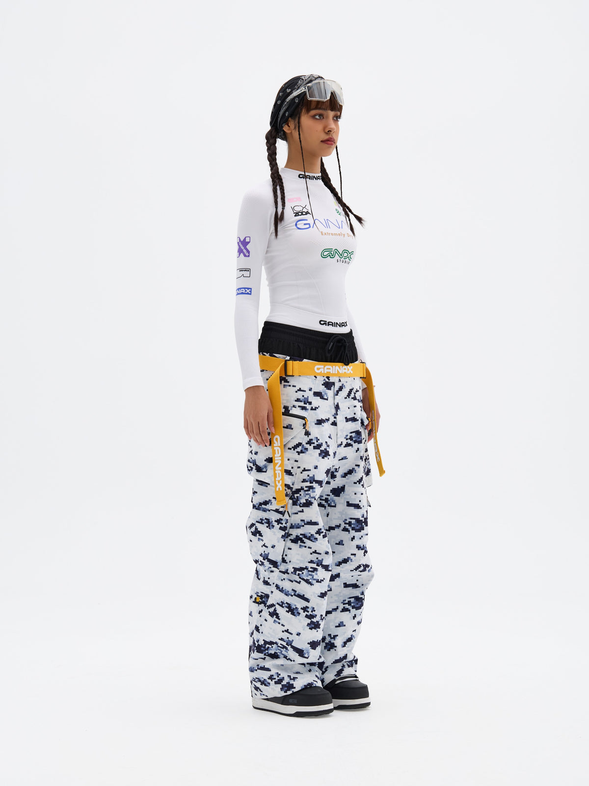 Gainax XT8 3L Snow Pants — Pixel Snow Camo, on model