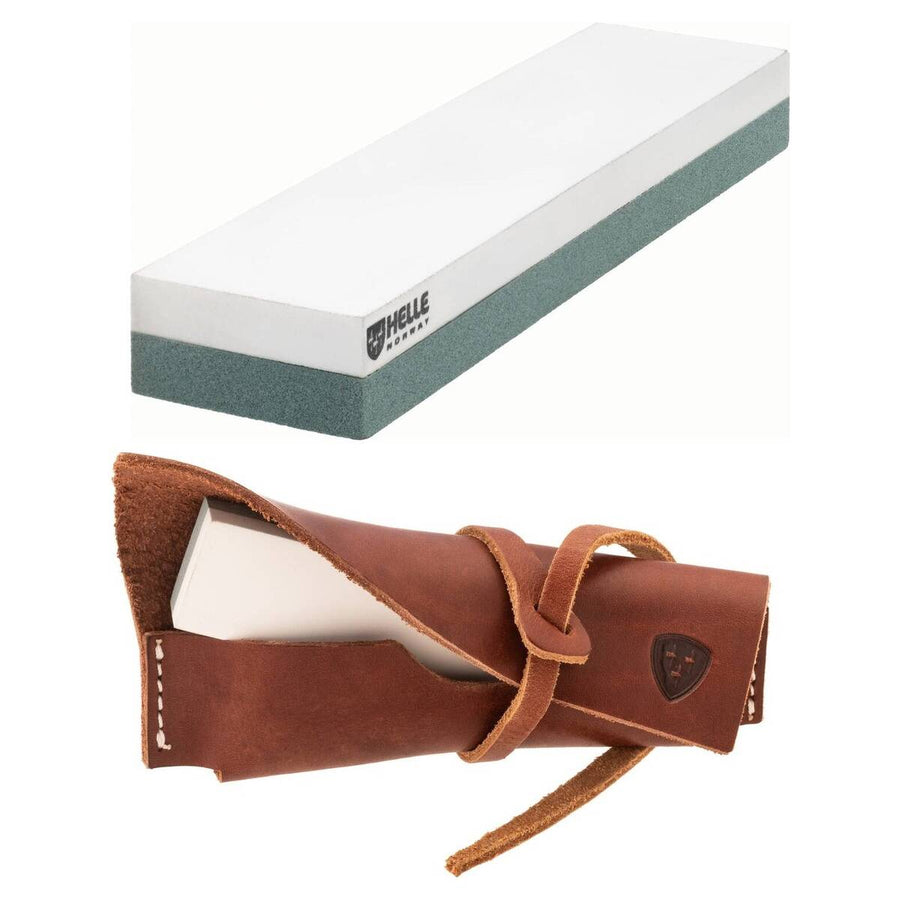 Helle Sharpening Stone Small 320/500 Grit with Leather Holster