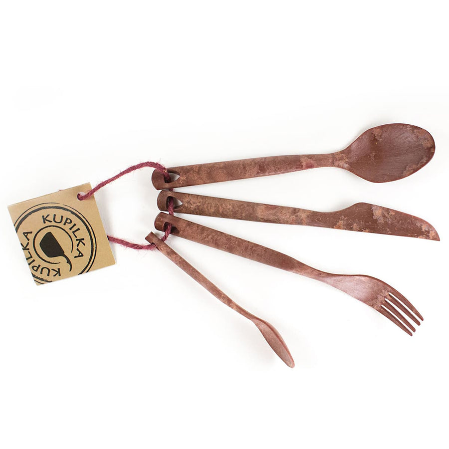 Kupilka Cutlery Set 4-Piece (Fork, Knife, Spoon, Teaspoon) – Red