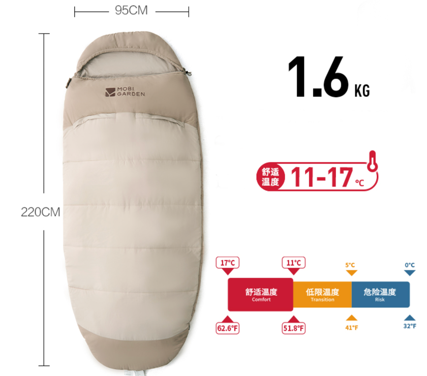 Mobi Garden Antibacterial 1.6Kg  Sleeping Bag