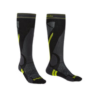 Bridgedale Black/Lime Lightweight Men Merino Performance Ski Socks