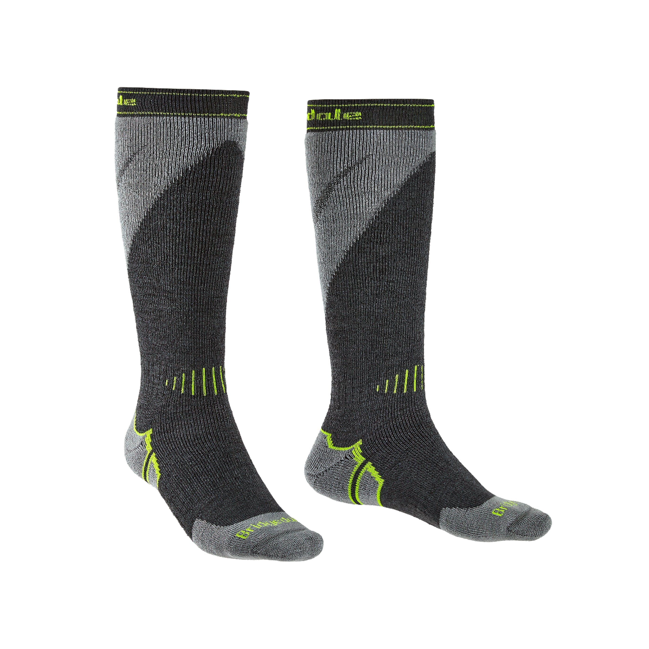 Bridgedale Gunmetal/ Stone Midweight Plus Merino Performance Ski Socks Men's