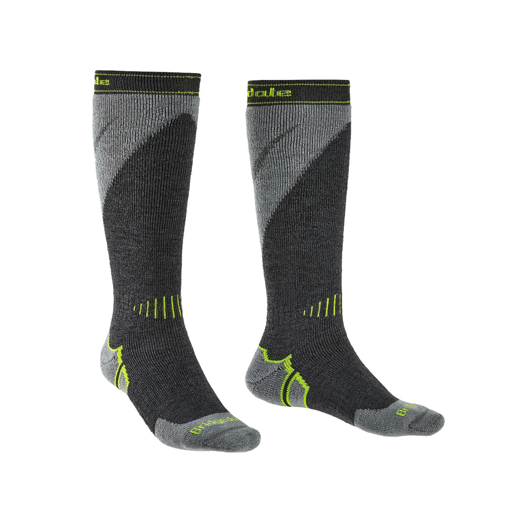 Bridgedale Gunmetal/ Stone Midweight Plus Merino Performance Ski Socks Men's