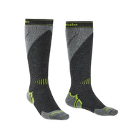 Bridgedale Gunmetal/ Stone Midweight Plus Merino Performance Ski Socks Men's