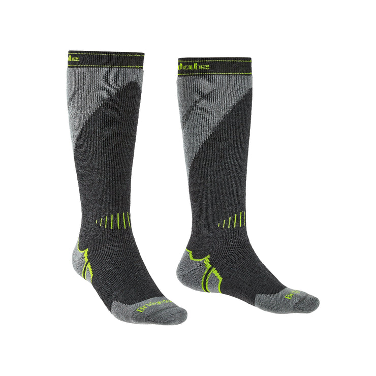 Bridgedale Gunmetal/ Stone Midweight Plus Merino Performance Ski Socks Men's