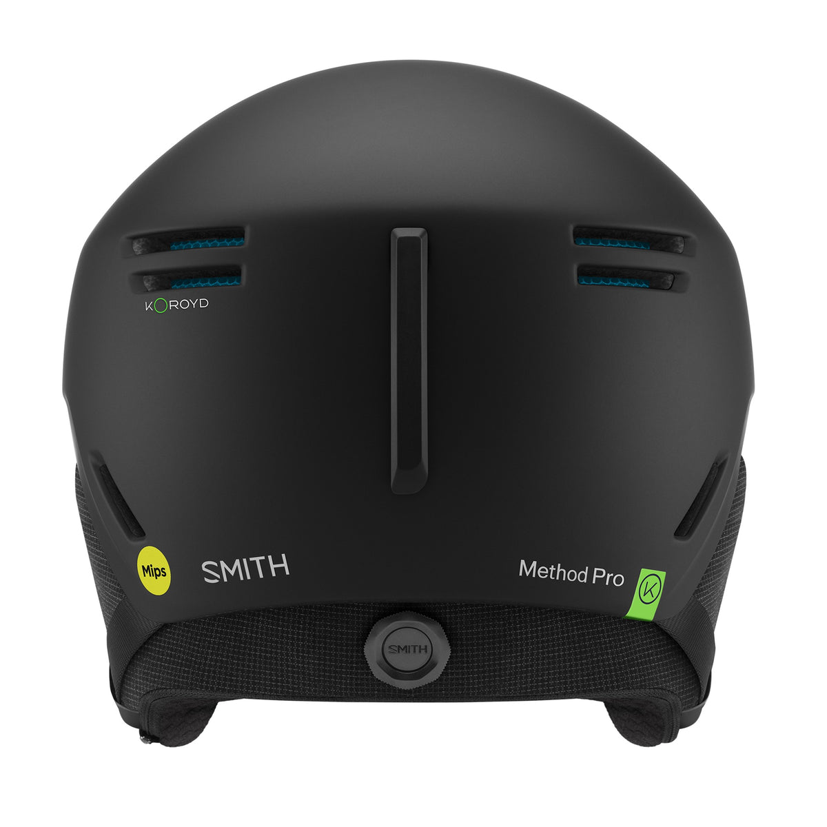Smith Method Pro MIPS Round Contour Fit Ski & Snowboard Helmet in Matte Black — back (official Smith product image)