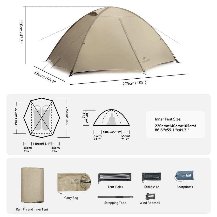 Naturehike Giling Pro™ 4-Season 2-Person Backpacking Tent (2026)