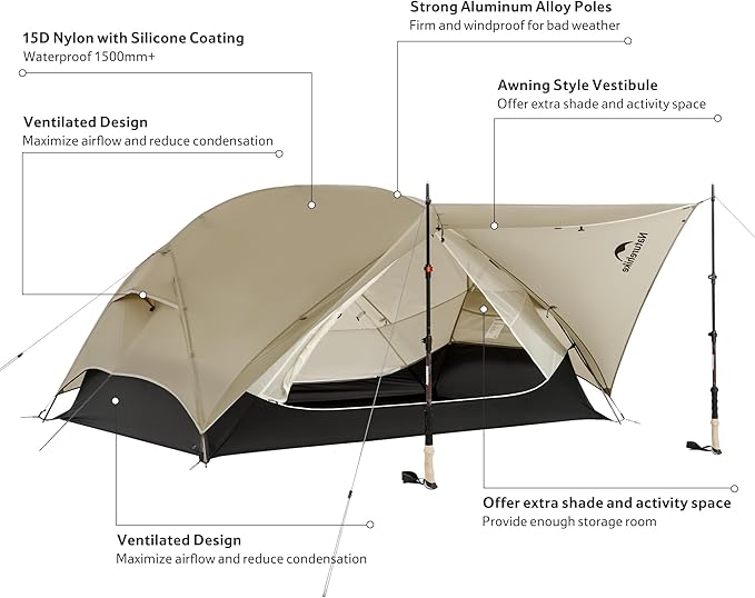 Naturehike Mongar™ UL 2-Person Ultralight Backpacking Tent (2026)
