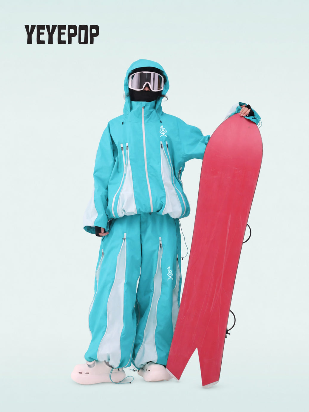 YEYEPOP Ghost Octopus 3L Insulated Snow Jacket & Pants Set - Unisex — Ice Teal