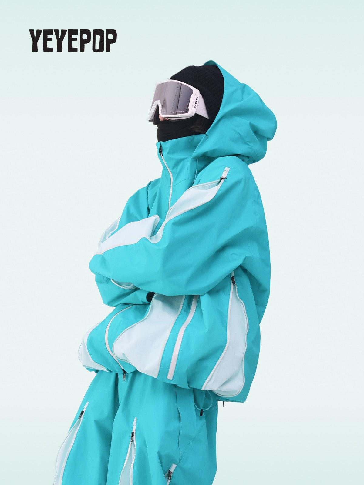 YEYEPOP Ghost Octopus 3L Insulated Snow Jacket & Pants Set - Unisex — Ice Teal