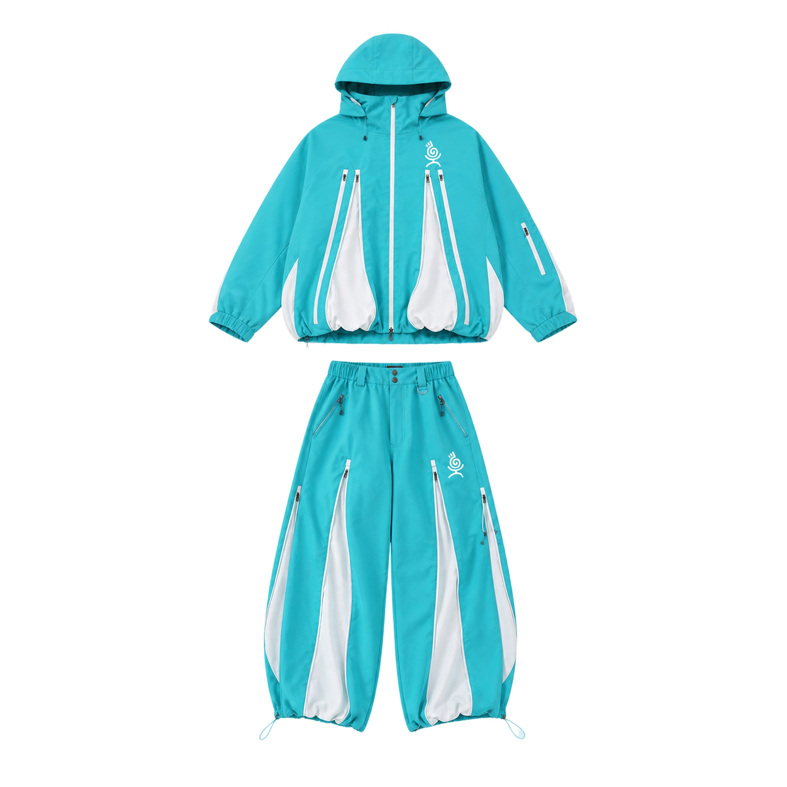 YEYEPOP Ghost Octopus 3L Insulated Snow Jacket & Pants Set - Unisex — Ice Teal