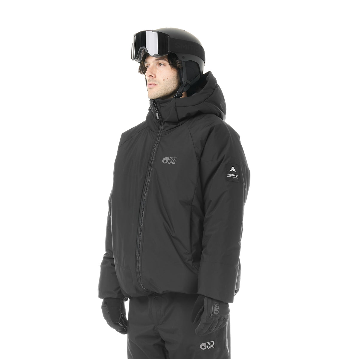 Picture Puffer Jacket - Men's - Black, on model