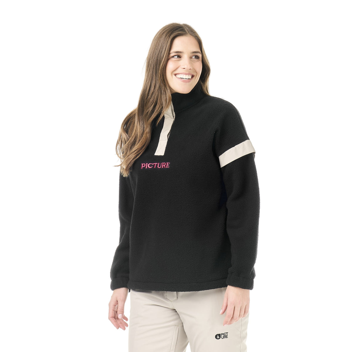 Picture Velora 1/4 Fleece - Women's - Black, on model