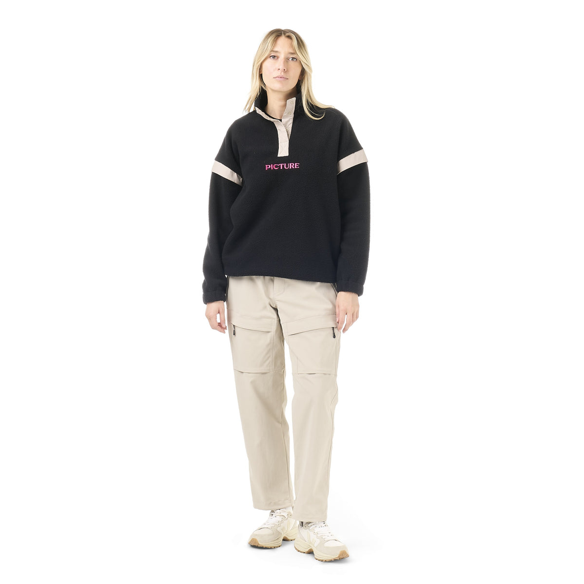 Picture Velora 1/4 Fleece - Women's - Black, on model