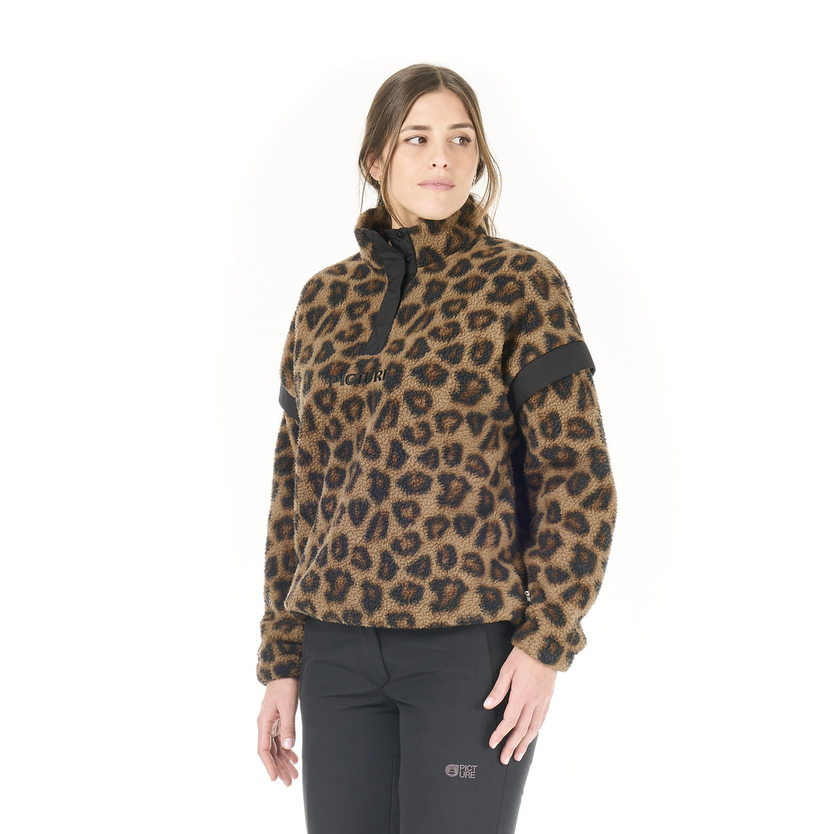 Picture Velora Printed 1/4 Fleece - Women's - Wild Spot Print, on model