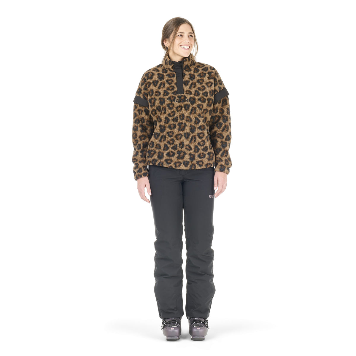 Picture Velora Printed 1/4 Fleece - Women's - Wild Spot Print, on model