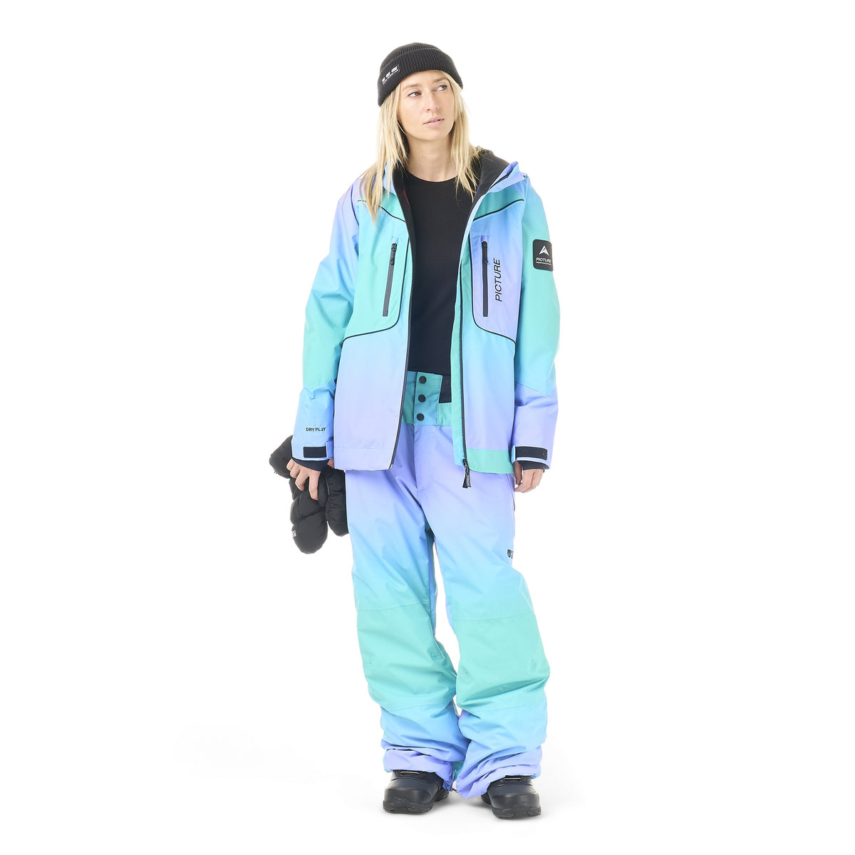 Picture Akna Gradient Ski Pants - Women's - Frozen Gradient Print, on model