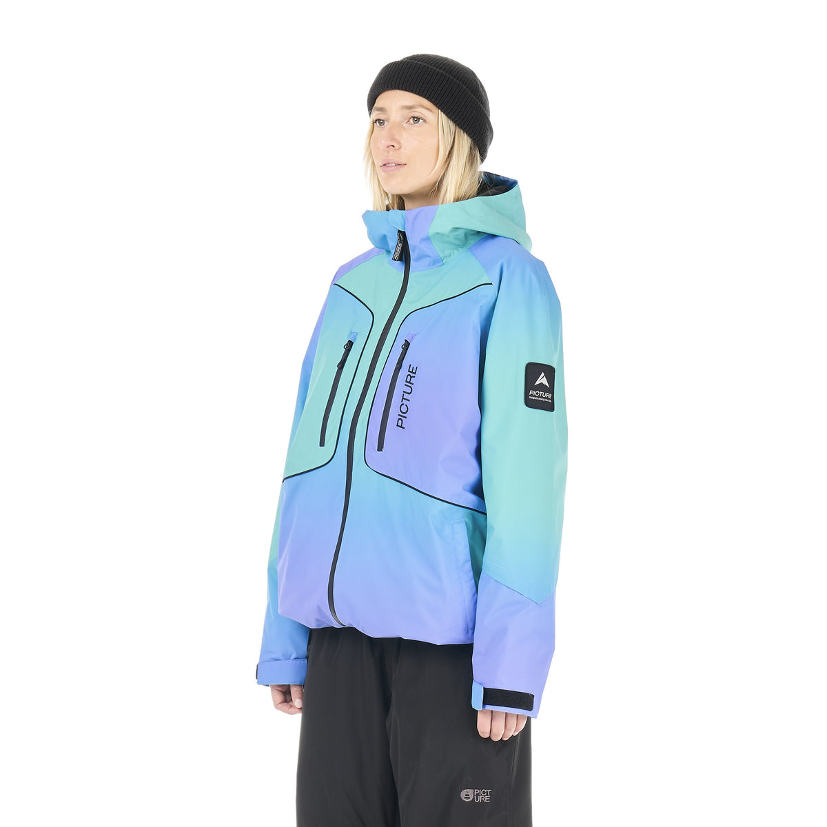 Picture Luma Gradient Ski Jacket - Women's - Frozen Gradient Print, on model