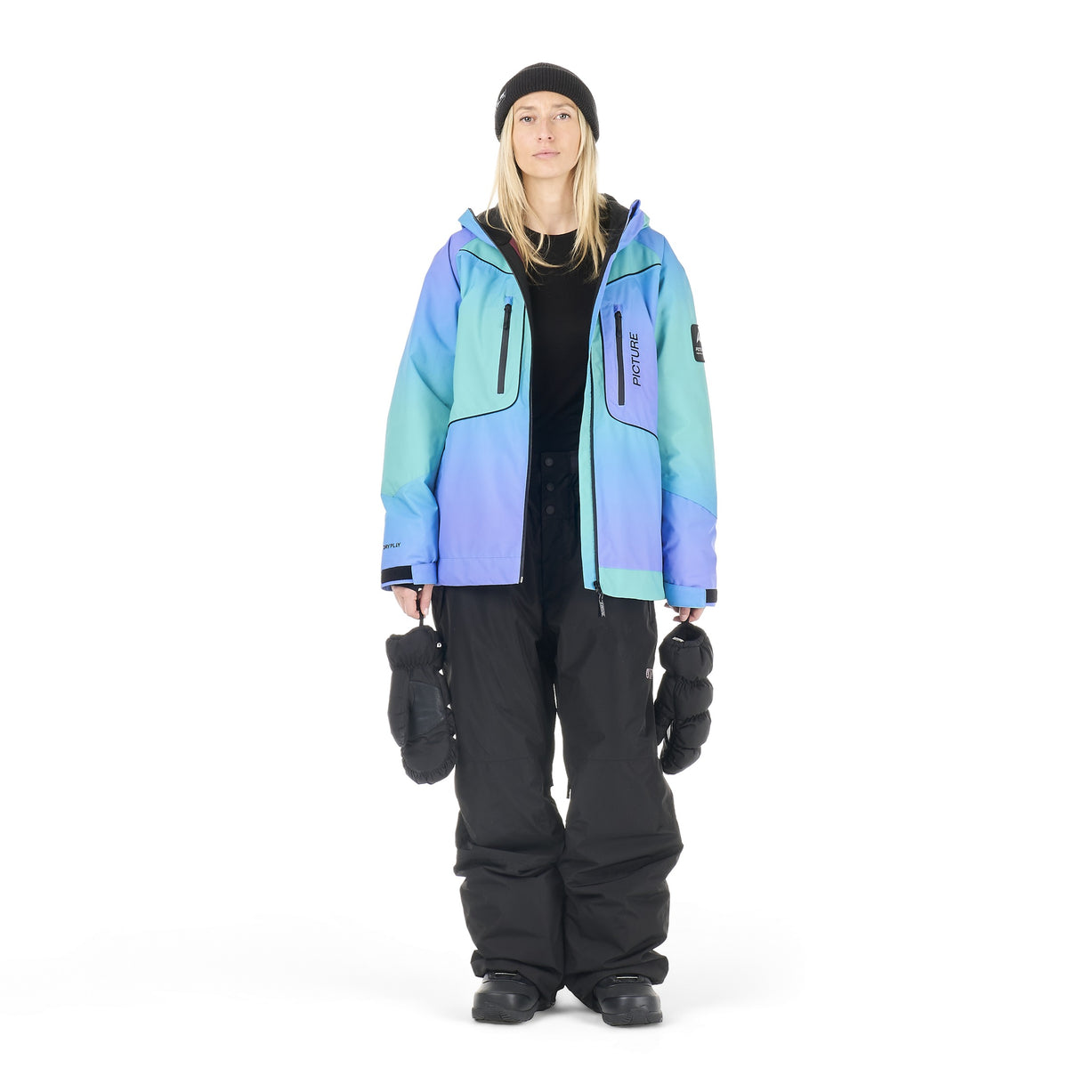 Picture Luma Gradient Ski Jacket - Women's - Frozen Gradient Print, on model