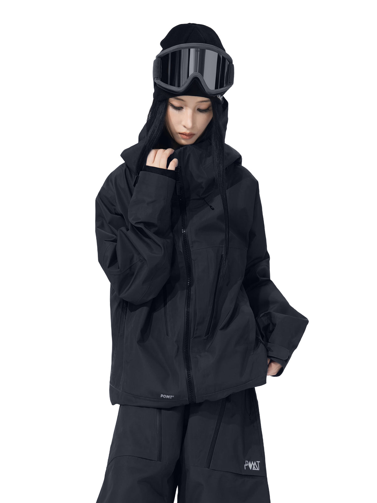 POMT GTmax 3L Snow Jacket — Black, on model, front, white background