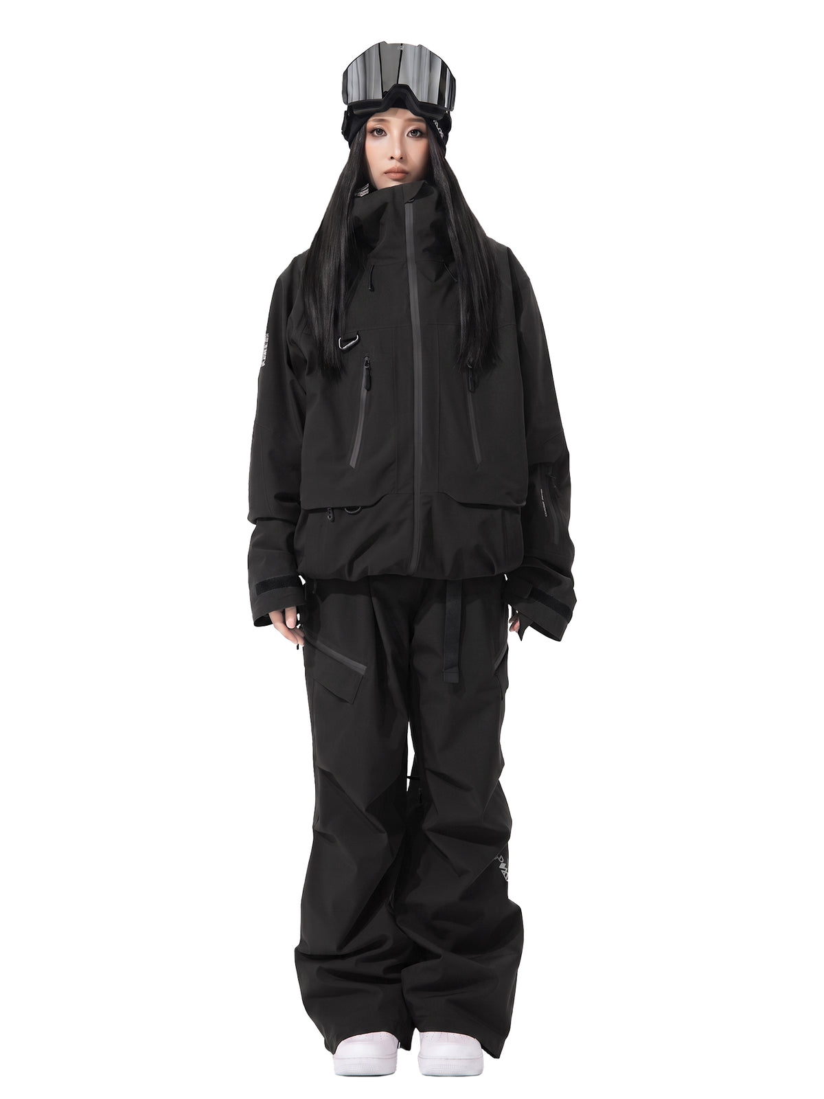 POMT Flagship 2L Insulated Snow Jacket — Black, on model, front, full look, white background