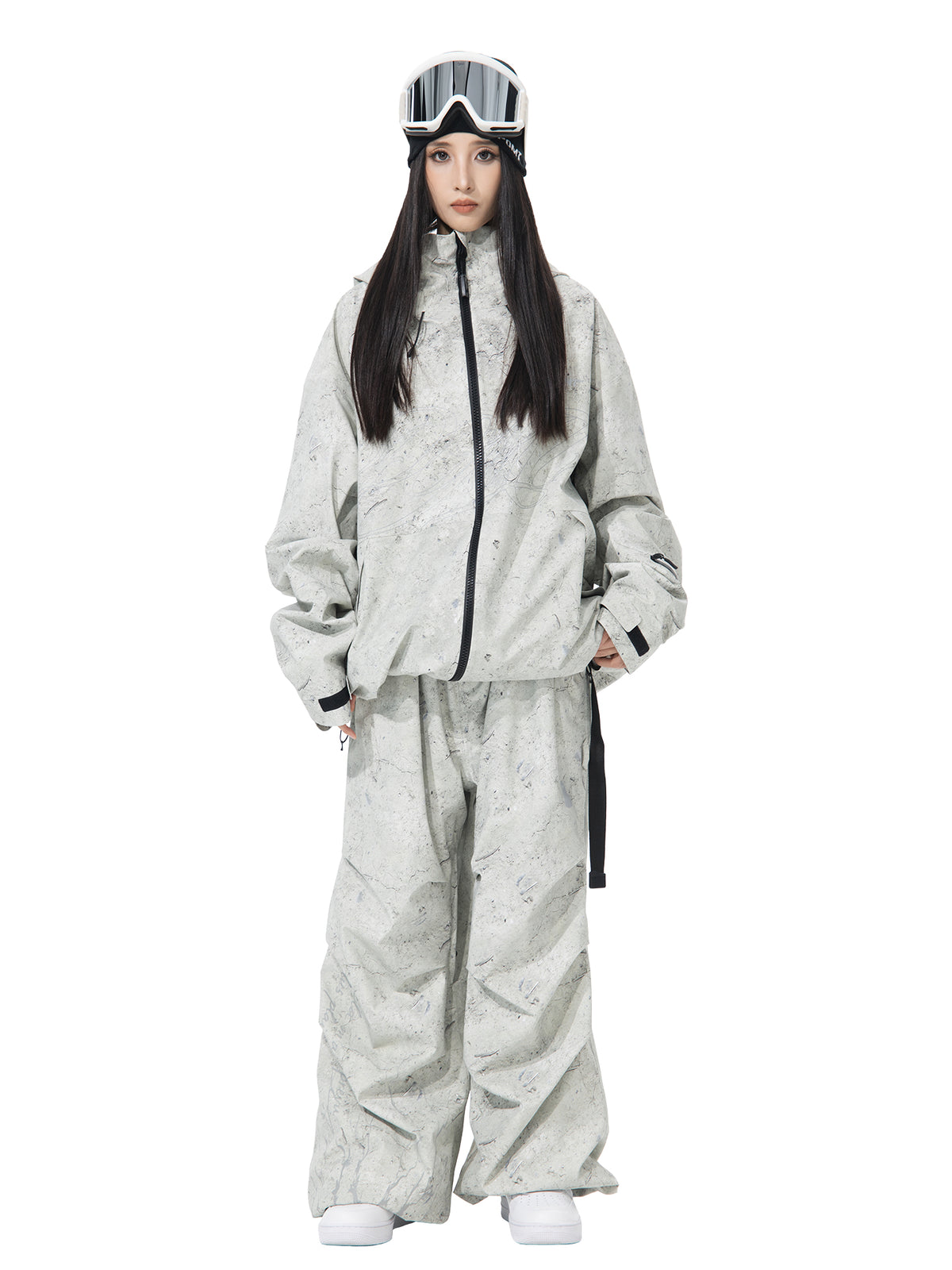POMT Titan 2L Insulated Snow Jacket — Dust, on model, front, full look, white background