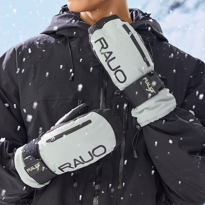 RAUO Kevlar Snow Mittens - Unisex — Lime Green