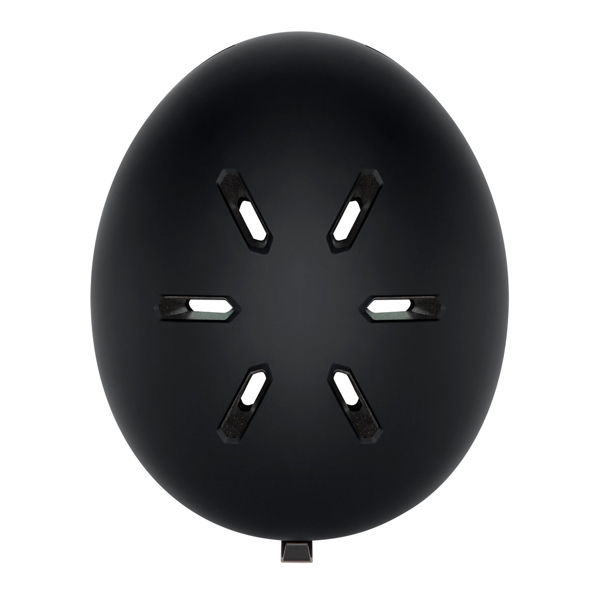 Smith Rodeo MIPS Round Contour Fit Ski & Snowboard Helmet in Matte Black — top (official Smith product image)