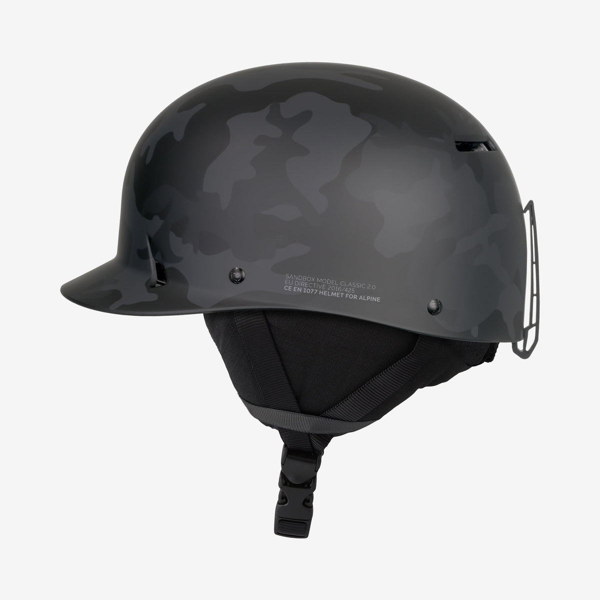 Sandbox Classic 2.0 Snow MIPS Helmet — Black Camo, left side