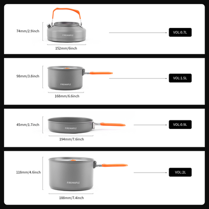 Fire Maple Feast 4 Aluminum Family Camping Cookware