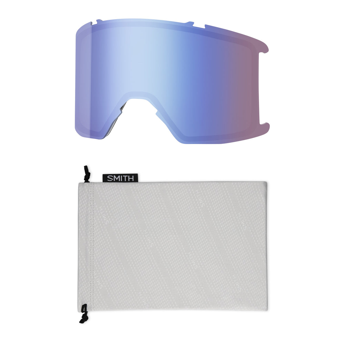 Smith Stash XL Low Bridge Fit Ski & Snowboard Goggles in Midnight Snow + ChromaPop™ Everyday Blue Mirror — in-the-box (official Smith product image)