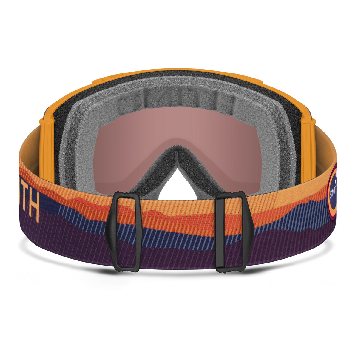 Smith Stash XL Ski & Snowboard Goggles in Electric Orange Sunrise + ChromaPop™ Everyday Red Mirror — back (official Smith product image)