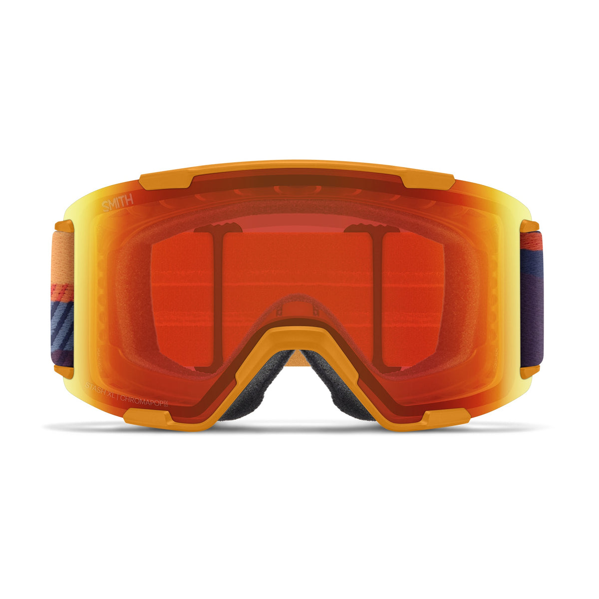 Smith Stash XL Ski & Snowboard Goggles in Electric Orange Sunrise + ChromaPop™ Everyday Red Mirror — front (official Smith product image)