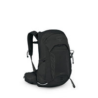 Osprey Tempest 22 women's backpack in Black/Coal Grey, white-background side view