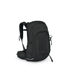 Osprey Tempest 22 women's backpack in Black/Coal Grey, white-background side view